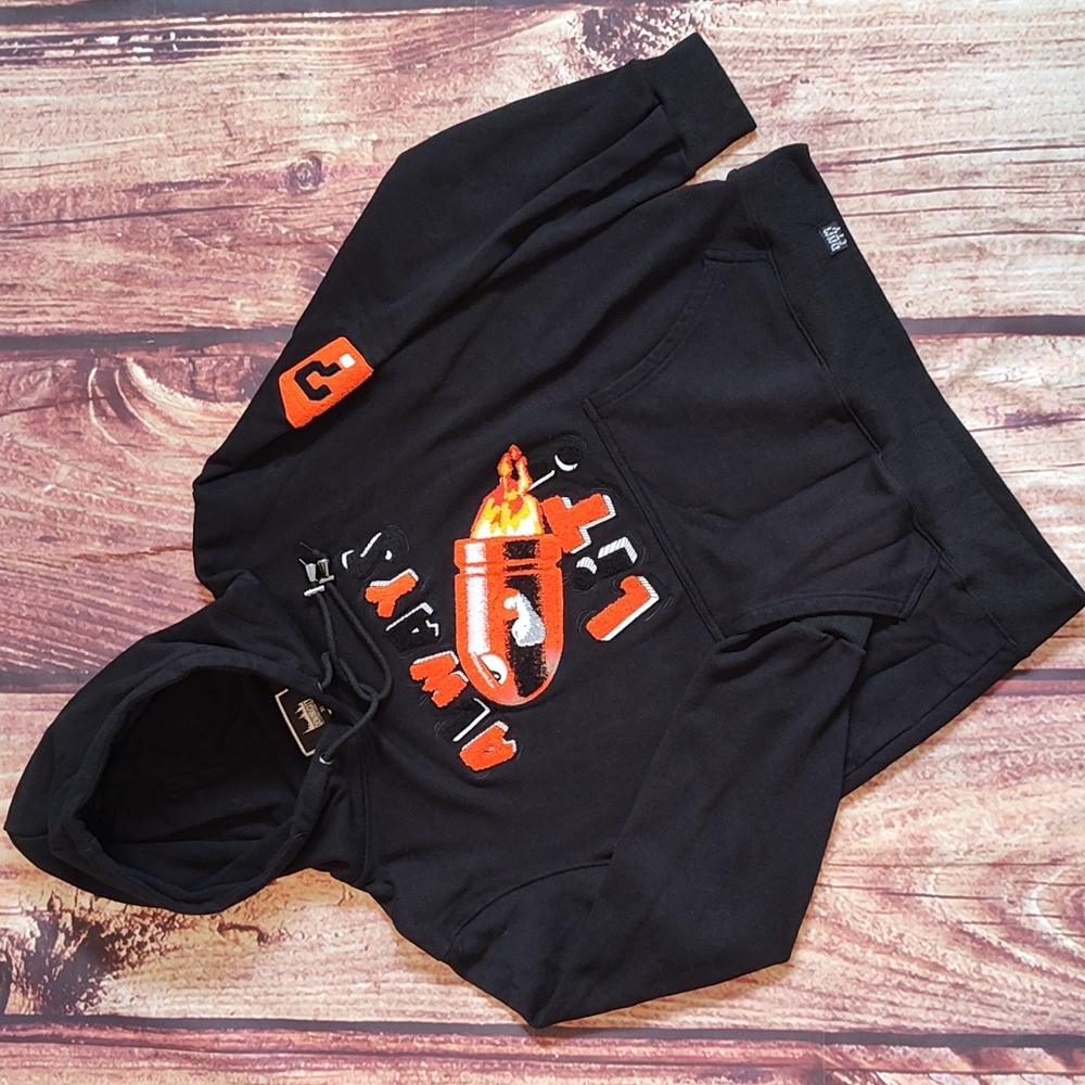 Always Lit Denim City Chenille Design Hoodie Like New